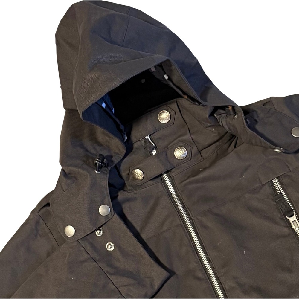 Burton Snowboard Jacket Womens Medium Black Dryride Hooded Insulated Pockets